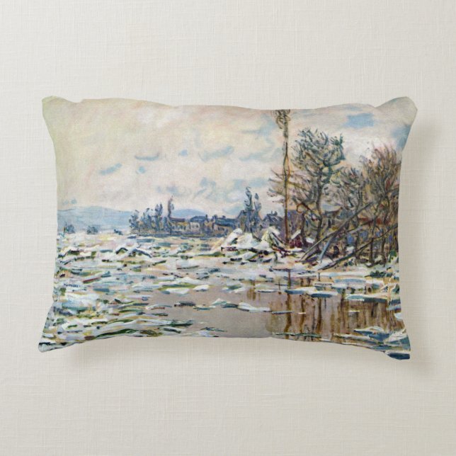 Cojín Decorativo La ruptura del hielo de Claude Monet (Reverso)