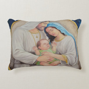 Cojín Decorativo La Sagrada Familia: Retrato de Amor Divino