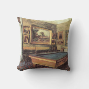 Cojín Decorativo La sala de billar en Menil Hubert por Edgar Degas