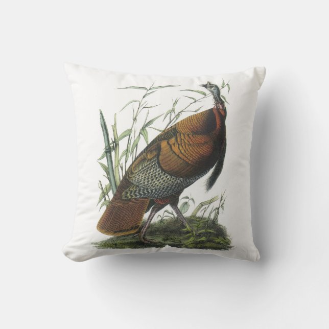 Cojín Decorativo La salvaje Turquía de Audubon (Anverso)