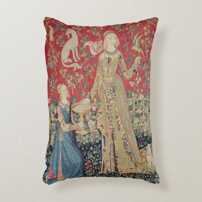 Cojín Decorativo La señora y el unicornio: 'Taste (Frente (Vertical))