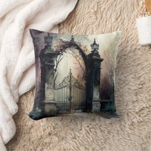 Cojín Decorativo La serie de puertas de cementerio góticas diseño 1