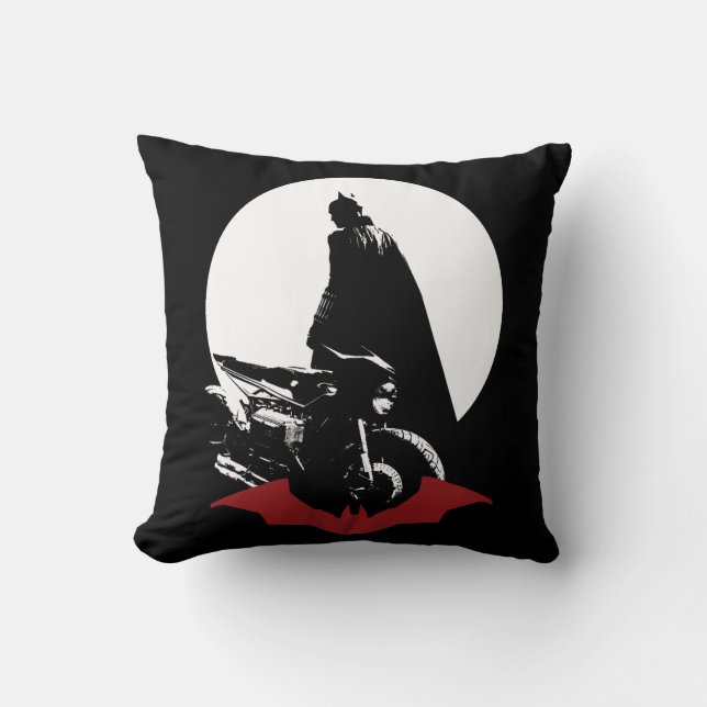 Cojín Decorativo La silueta de la motocicleta Batman (Anverso)