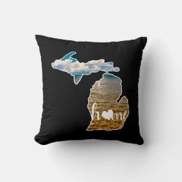 Cojín Decorativo La silueta del lago Fotográfico de Michigan con el