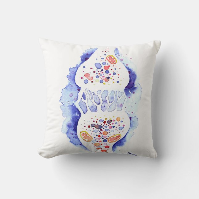 Cojín Decorativo La sinapsis y el poster del impulso nervioso pulmó (Anverso)