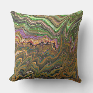 Cojín Decorativo La Strada 1 Oro verde salvaje Abstracto Acento Alm