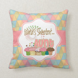 Cojín Decorativo La tía más dulce Cupcake Edition Pattern del mun