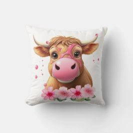 Cojín Decorativo La vaca de la región montañesa estalla un lindo co
