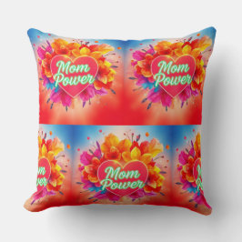 Cojín Decorativo La vibrante explosión cardíaca de mamá