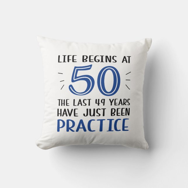 Cojín Decorativo La Vida Comienza A Los 50 (Anverso)