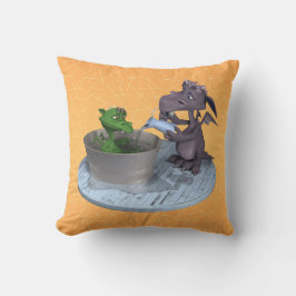Cojín Decorativo La vida como un pequeño dragón: hora del baño