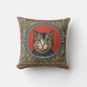 Cojín Decorativo La vida de un gato vintage para un gato kitano clá