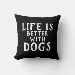 Cojín Decorativo LA VIDA divertida en blanco y negro ES MEJOR CON L