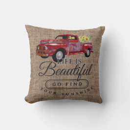 Cojín Decorativo La vida en un camión rústico es hermosa decoración