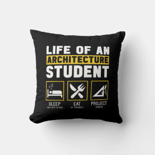 Cojín Decorativo La Vida En Un Trabajo De Arquitecto Estudiantil De
