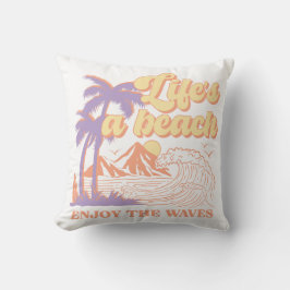 Cojín Decorativo La vida en una playa disfruta de las olas