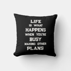 Cojín Decorativo La Vida Es... Cita motivacional divertida