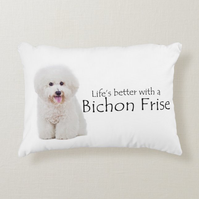 Cojín Decorativo La vida es mejor Bichon Pillow (Anverso)