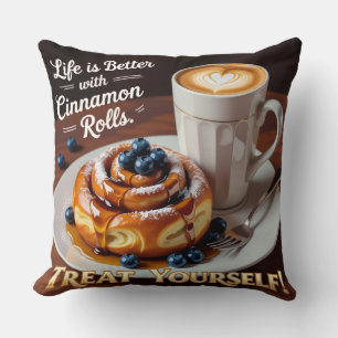Cojín Decorativo La vida es mejor con el pastel de canela