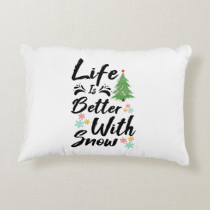 Cojín Decorativo La vida es mejor con la nieve
