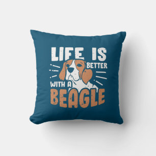 Cojín Decorativo La Vida Es Mejor Con Un Perro Beagle