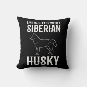 Cojín Decorativo La Vida Es Mejor Con Un Perro Husky Siberiano