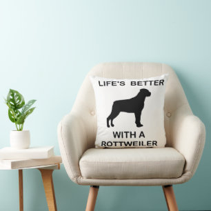 Cojín Decorativo La vida es mejor con un rotuiler