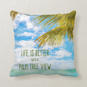Cojín Decorativo La vida es mejor con una cita de la playa de la