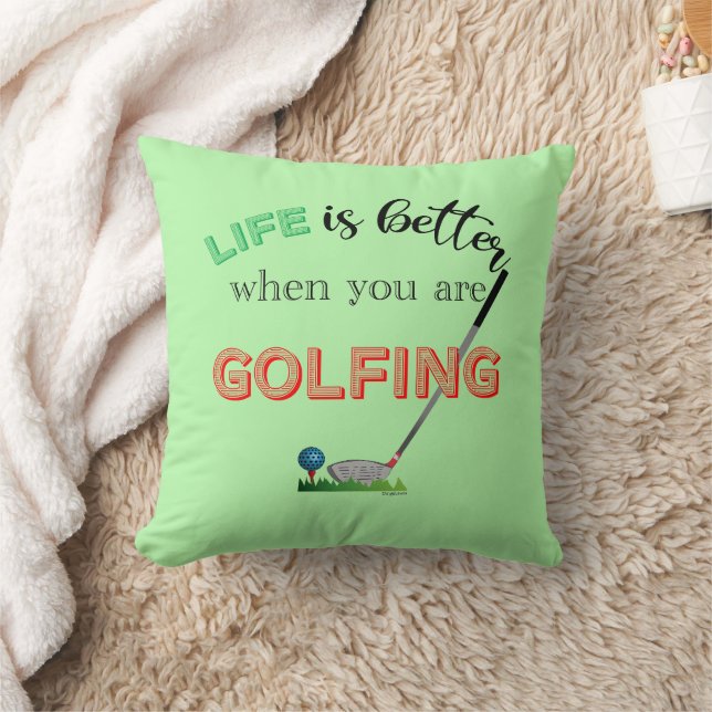 Cojín Decorativo LA VIDA es mejor cuando estás GOLFING Guay (Manta)