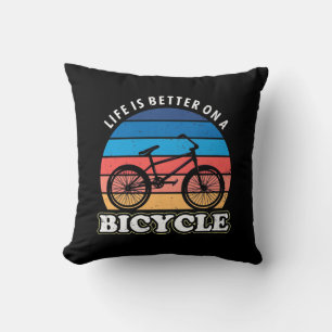 Cojín Decorativo La Vida Es Mejor En Bicicleta