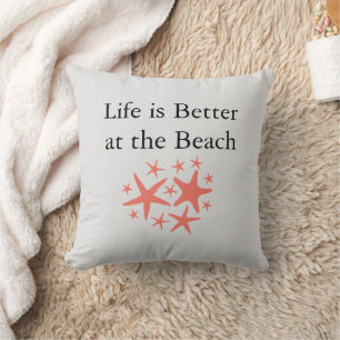 Cojín Decorativo La vida es mejor en la costa de la playa