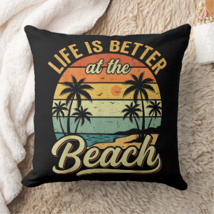 Cojín Decorativo La vida es mejor en la playa vacaciones de verano