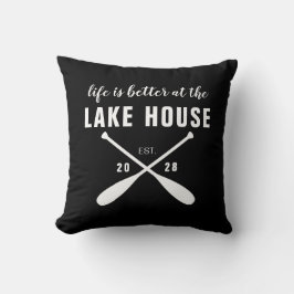 Cojín Decorativo La vida es mejor en Paddle de la casa del lago
