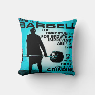 Cojín Decorativo La Vida Es Un Barbell - El Gimnasio De Trabajo Ins