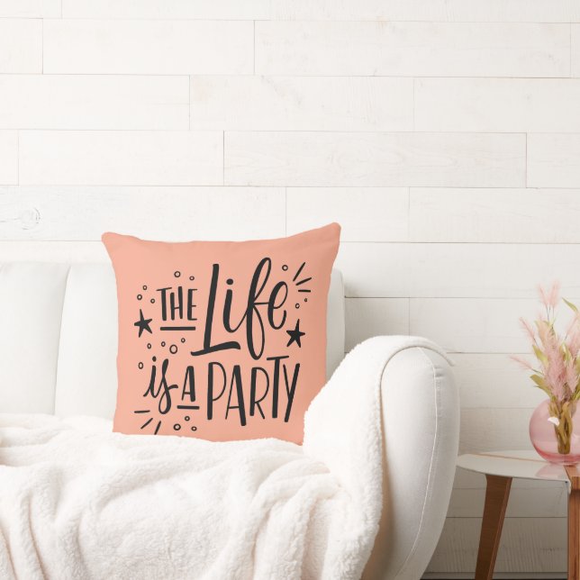 Cojín decorativo "La vida es un Fiesta" - Alegre (Sofá)