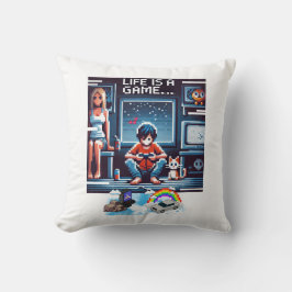 Cojín Decorativo La Vida Es Un Juego. #Part2 (8 bits) (regalo de ju