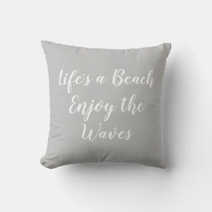 Cojín Decorativo La vida es una playa disfrutar de la playa Waves
