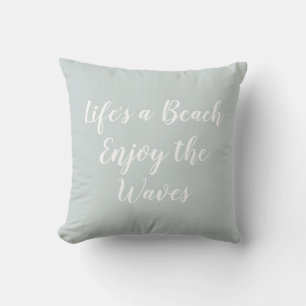 Cojín Decorativo La vida es una playa disfrutar de la playa Waves