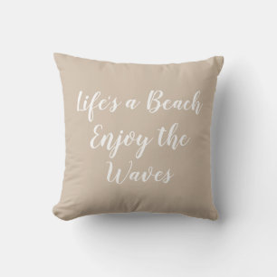 Cojín Decorativo La vida es una playa disfrutar de la playa Waves
