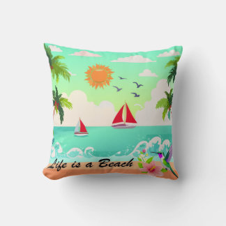 Cojín Decorativo La vida reversible es la playa