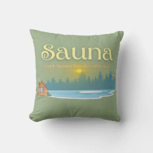 Cojín Decorativo La vieja sauna dice