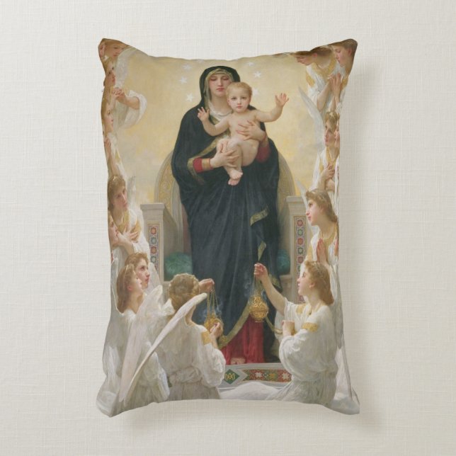 Cojín Decorativo La Virgen con Angels, 1900 (Frente (Vertical))