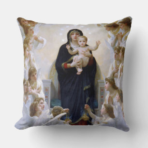 Cojín Decorativo La Virgen con los Ángeles de William Bouguereau