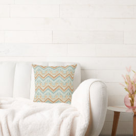 Cojín Decorativo Laberinto Costero Acuarela Aqua y Terracota