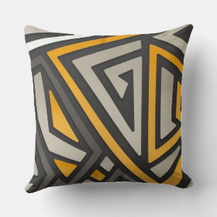 Cojín Decorativo Laberinto de triángulo geométrico abstracto modern