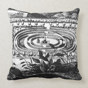 Cojín Decorativo Laberinto en Heidelberg, Hortus Palatinus (engravi