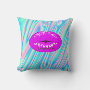 Cojín Decorativo Labios Adorables Geniales y Modernos, Holográficos