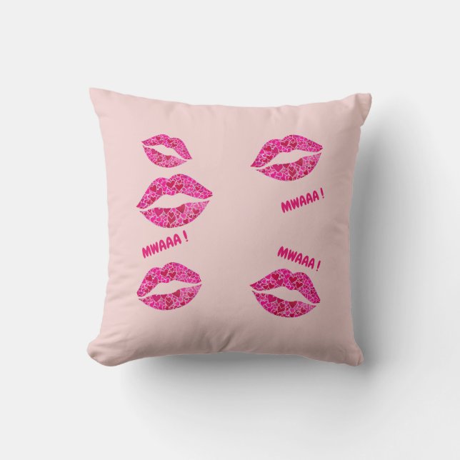 Cojín Decorativo ¡Labios amorosos 01 MWAAA! (Anverso)