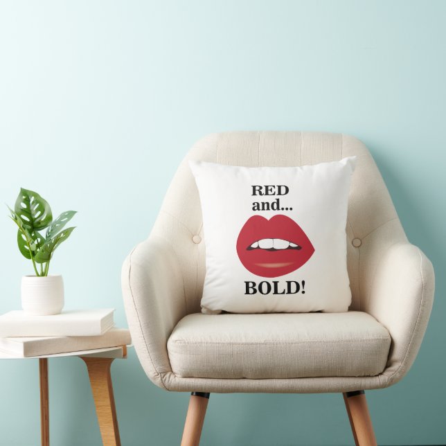 Cojín Decorativo Labios Rojos y Labios Audaces (Silla)
