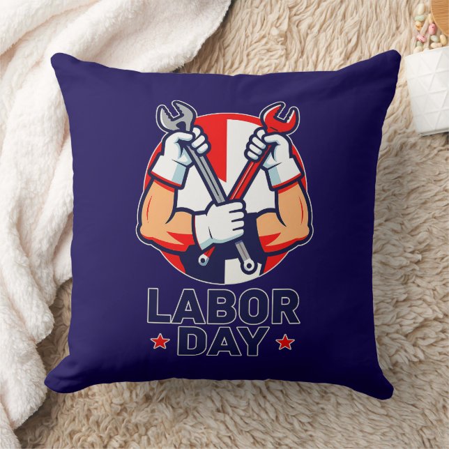 Cojín Decorativo Labor Day Tools Crossed Worker Design (Manta)